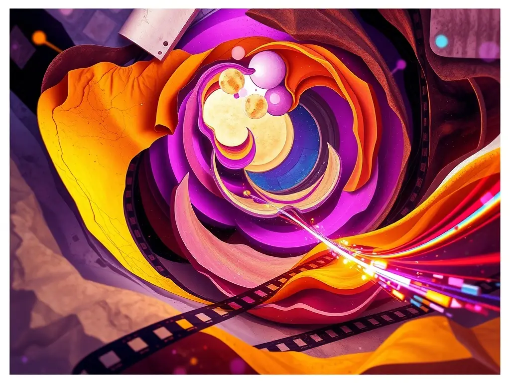 A still from an experimental film project, featuring abstract visuals and creative editing, highlighting the unique aesthetic of experimental filmmaking.